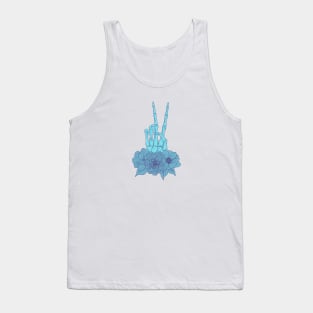 Blue hues skeleton peace Tank Top